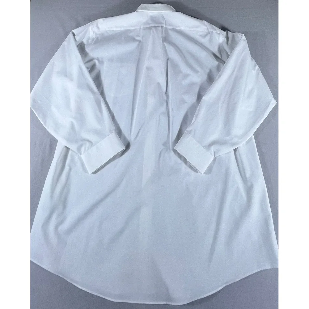 Stafford Performance White Dress Shirt Men's 18.5 36-37 Big & Tall Cotton Blend - Picture 8 of 13